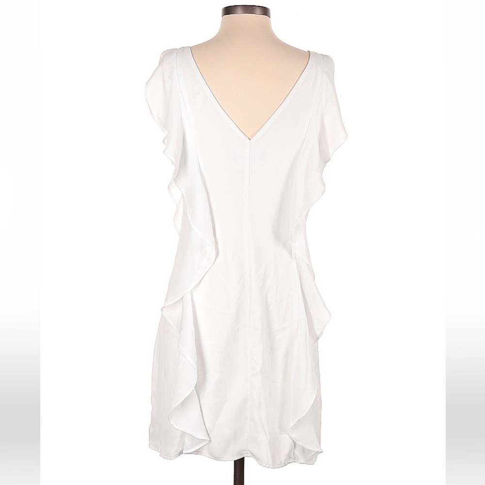 Lulu's White Ruffle-Side Shift Dress - Picture 2 of 2